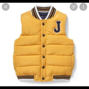 Janie and Jack yellow puffer vest. EUC.